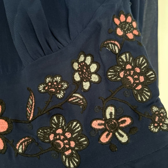 FOR LOVE & LEMONS size XS Niccola Embroidered Cutout Mini Dress Navy - Picture 3 of 8